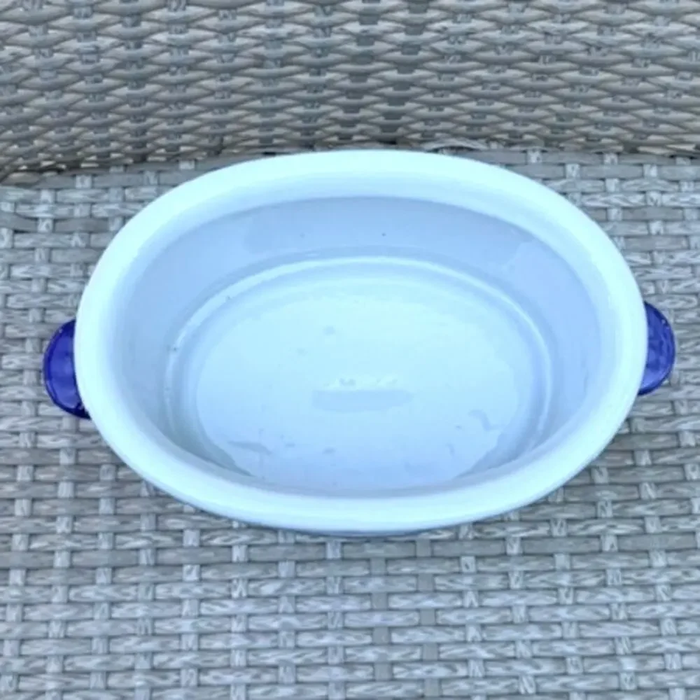 Blue & White Porcelain Chinoiserie Oval Cachepot Planter